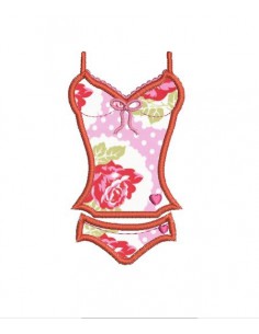 Motif de broderie machine appliqué sous vêtements coeur