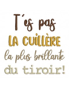 Motif de broderie machine t'es pas la cuillère