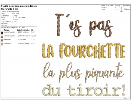 machine embroidery design you're not the fork