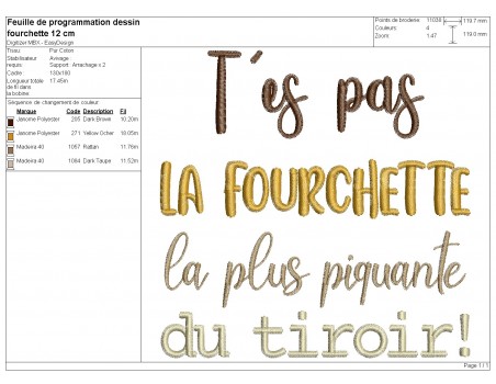 machine embroidery design you're not the fork