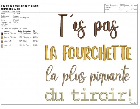 machine embroidery design you're not the fork