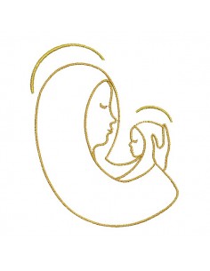 Motif de broderie machine vierge et l'enfant