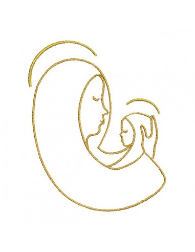 machine embroidery design virgin Mary and Jesus