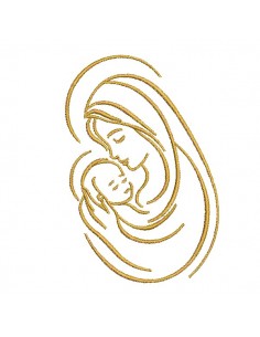 Motif de broderie machine Marie et Jésus