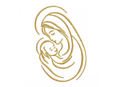 machine embroidery design  Mary and Jesus