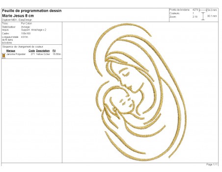 machine embroidery design  Mary and Jesus