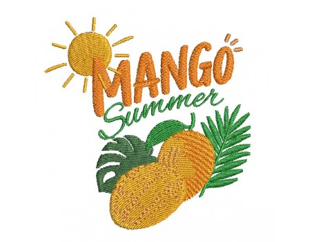 Motif de broderie machine  mangue summer