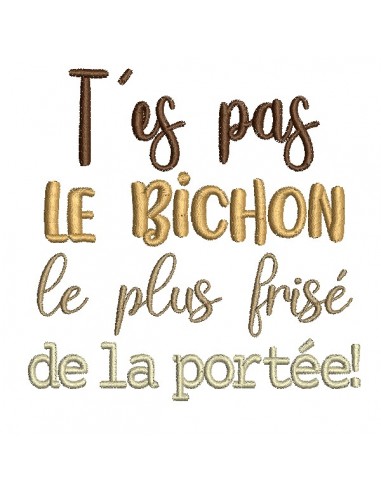 Motif de broderie machine t'es pas le bichon