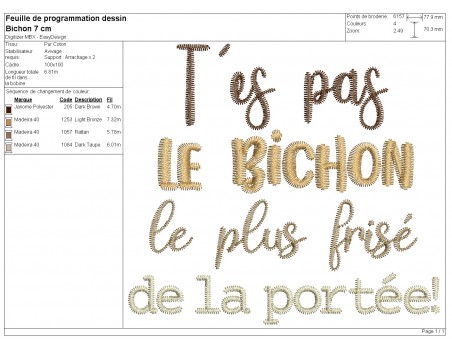 machine embroidery design  you are not bichon