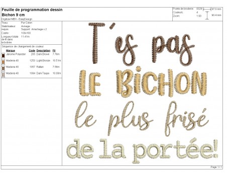 machine embroidery design  you are not bichon