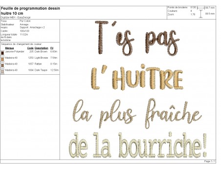 machine embroidery design you are not oyster