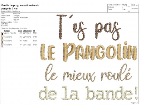 machine embroidery design you are not pangolin
