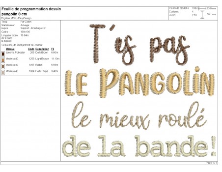 machine embroidery design you are not pangolin