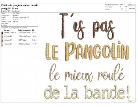 machine embroidery design you are not pangolin