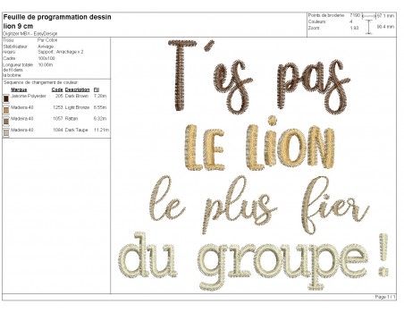 machine embroidery design you are not lion