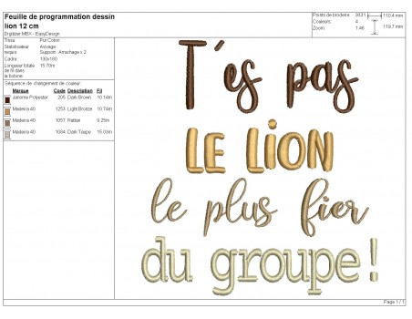 machine embroidery design you are not lion