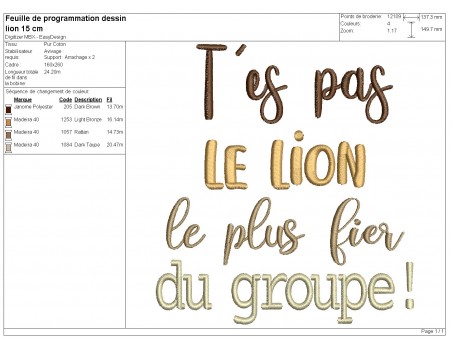 machine embroidery design you are not lion