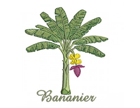 Motif de broderie machine  bananier