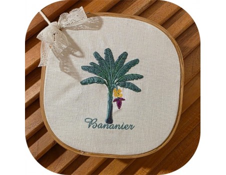 Motif de broderie machine  bananier