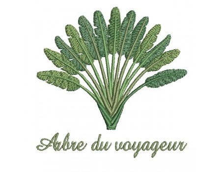 machine embroidery design  traveller's palm