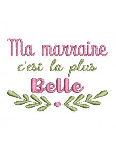 Motif de broderie machine marraine belle