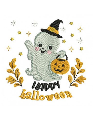 Motif de broderie machine  fantôme d' halloween