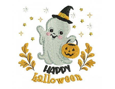 machine embroidery  design Halloween ghost