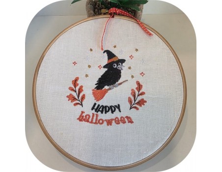 machine embroidery  design Halloween crow
