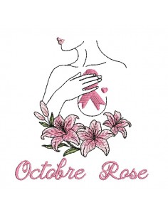 machine  embroidery design  free woman  october pink ribbon