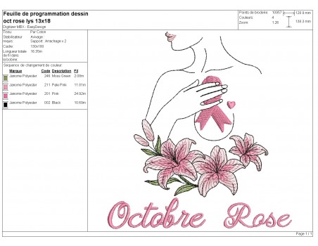 machine  embroidery design  free woman  october pink ribbon