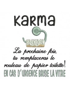 Motif de broderie machine Karma papier wc
