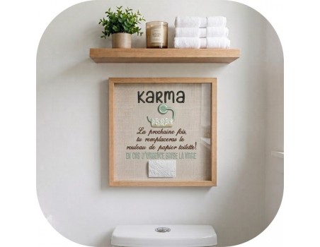 machine embroidery design karma toilet paper