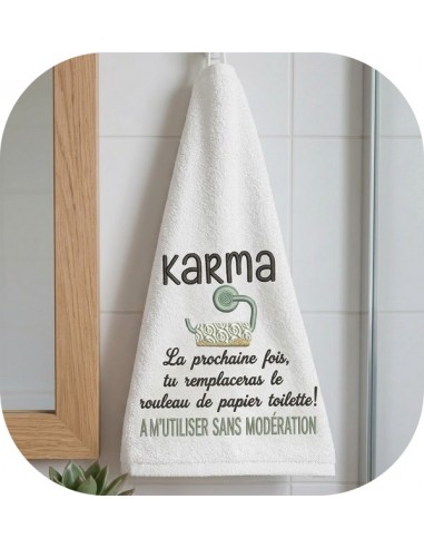 machine embroidery design karma hand towel