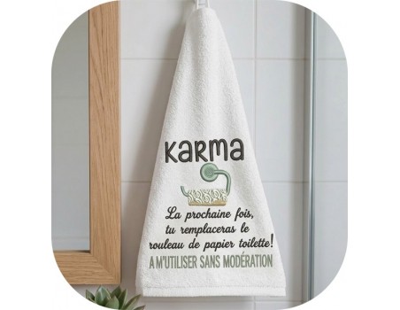 machine embroidery design karma hand towel
