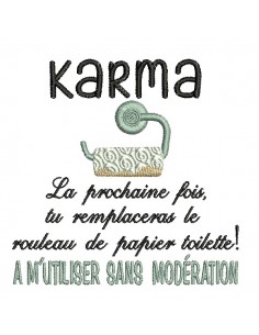 Motif de broderie machine karma essuie mains