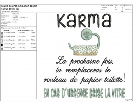 machine embroidery design karma hand towel