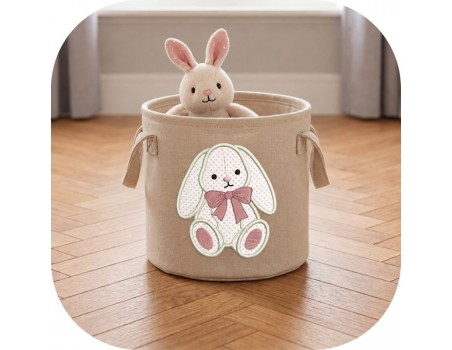 Motif de broderie machine lapin  en appliqué