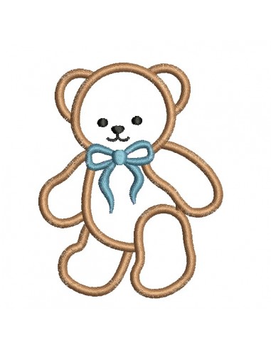 machine embroidery design applique bear