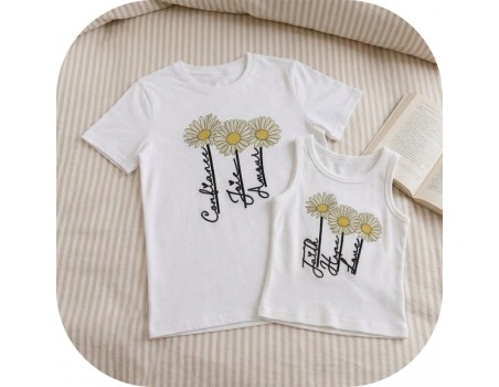 machine embroidery design daisys