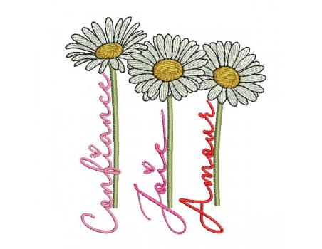 machine embroidery design daisys