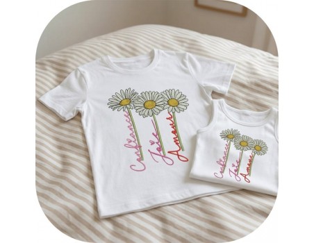 machine embroidery design daisys