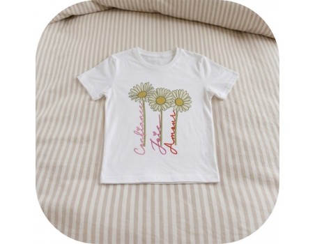 machine embroidery design daisys