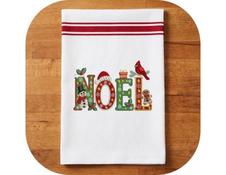Motif de broderie machine mot Noël
