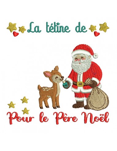 Motif de broderie machine tétine père Noël