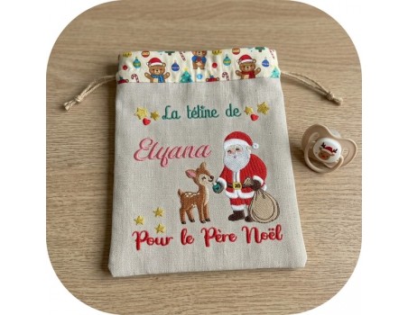 Motif de broderie machine tétine père Noël