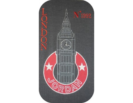 Instant download machine embroidery Clock tower London customisable