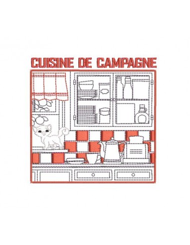 Motif de broderie machine cuisine de campagne