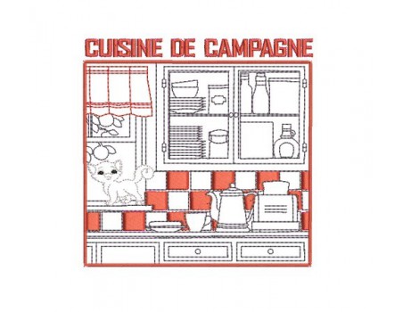 Motif de broderie machine cuisine de campagne