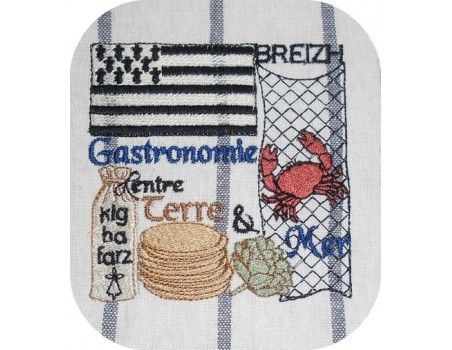 Motif de broderie machine gastronomie Bretagne