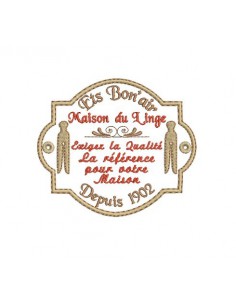 Motif de broderie machine étiquette publicitaire pince à linge